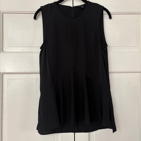 Theory 100% Silk Black Size Small Sleeveless Blouse Top Shirt Tunic Quiet Luxury - Picture 3 of 14